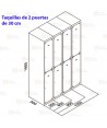 Taquilla metálica de dos puertas (Cuatro módulos)