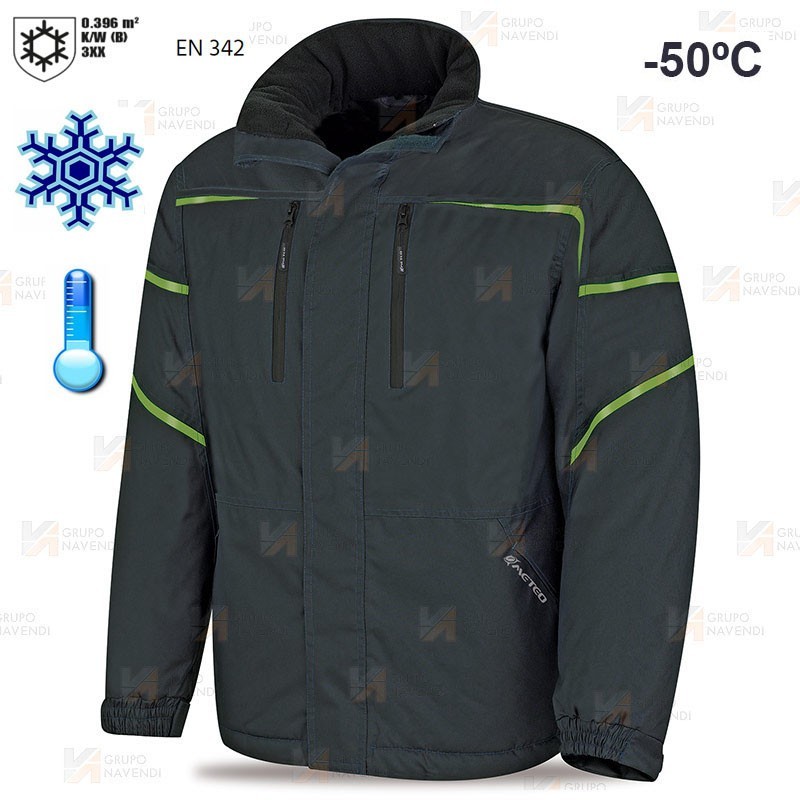 Parka acolchada para frío intenso y cámaras frigoríficas soporta los -50ºC