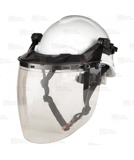 Soporte dieléctrico a casco para pantallas faciales