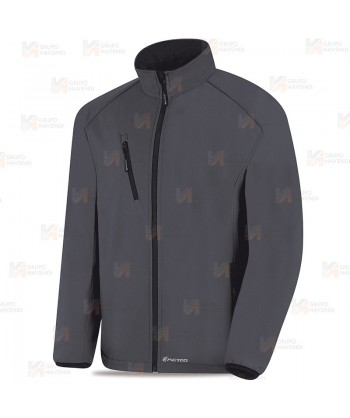 Cazadora Softshell triple capa color gris oscuro