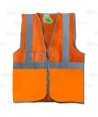 Chaleco de alta visibilidad con rejilla en su parte superior color naranja