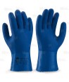 Guante de PVC azul todo cubierto con manguito  (27 cm)