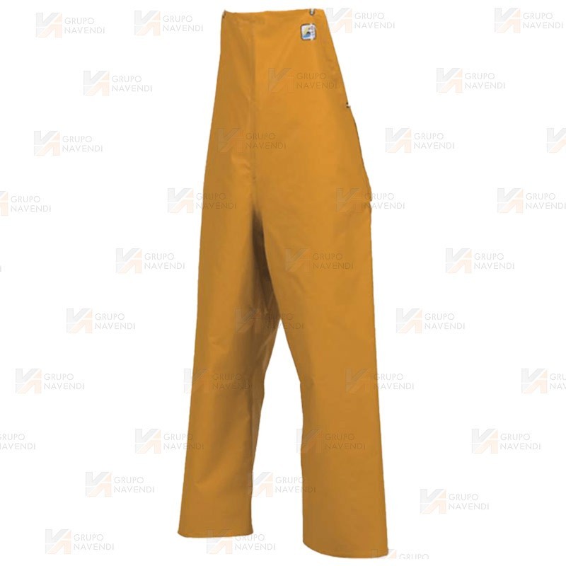 Pantalón peto impermeable para náutica y pesca industrial con cierre clásico de cuerdas