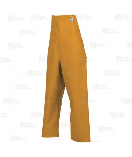 Pantalón peto impermeable para náutica y pesca industrial con cierre clásico de cuerdas