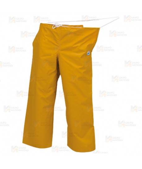 Pantalón impermeable para náutica y pesca industrial con cierre clásico de cuerdas.
