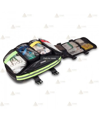 Mochila trapezoidal soporte vital básico (SVB) color negro