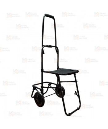 Porta mochilas plegable con asiento