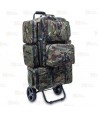 Porta mochilas plegable con asiento