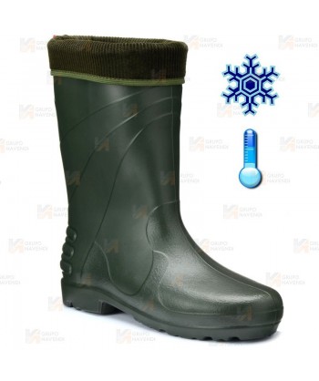 Bota de agua térmica y muy ligera de EVA (-30ºC) para mujer y niños color verde