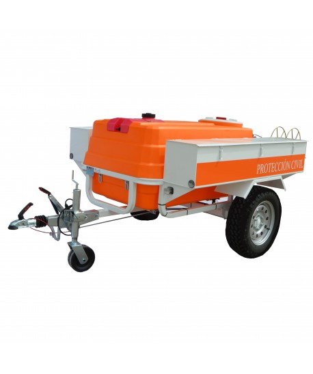 Remolque contra incendios con bomba de 10 Bar - 500 lit/min para Aeródromos y Helipuertos.