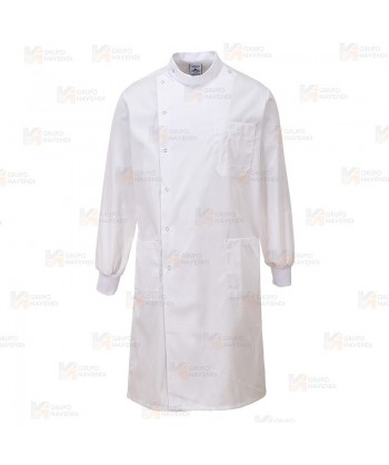 Bata de laboratorio con cuello mao y tejido antimanchas (Unisex) con tallas XXS a 4XL