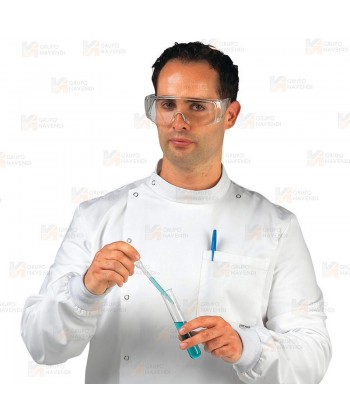 Bata de laboratorio con cuello mao y tejido antimanchas(Unisex) con tallas XXS a 4XL