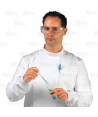 Bata de laboratorio con cuello mao y tejido antimanchas(Unisex) con tallas XXS a 4XL