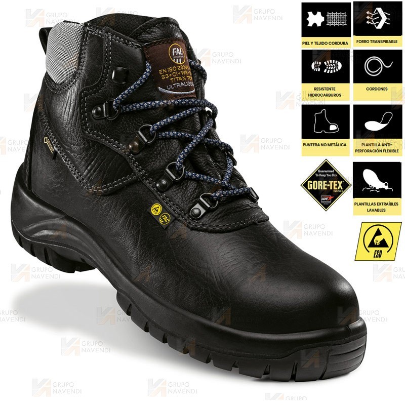 Bota de seguridad de piel con Goretex  S3+SRC+CI+WR