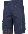 Pantalón bermuda multibolsillos con detalles en alta visibilidad marino/verde fluor