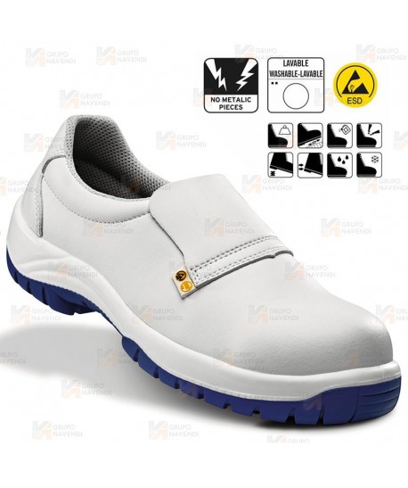 Mocasín alimentario de seguridad S2 CI SRC ESD color blanco