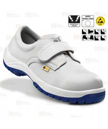 Zapato alimentario blanco de seguridad con cierre velcro