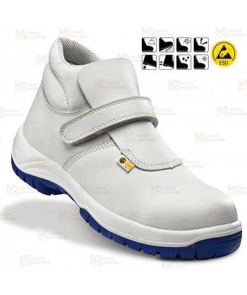 Bota alimentaria cierre velcro S2 CI SRC ESD color blanco