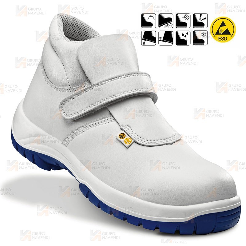 Bota alimentaria cierre velcro S2 CI SRC ESD color blanco