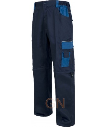 Pantalón desmontable con refuerzos y multibolsillos marino azulina