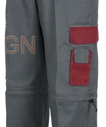 Detalle de los bolsillos y la cremallera para desmontar el pantalón