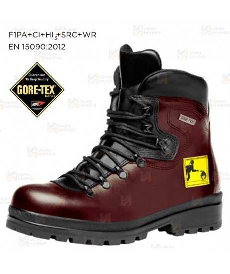 Bota para bomberos de Goretex con plantilla de seguridad F1PA CI HI3 AN SRC