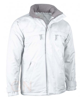 Parka impermeable acolchada con tejido Ripstop blanco
