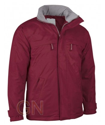 Parka impermeable acolchada con tejido Ripstop color burdeos