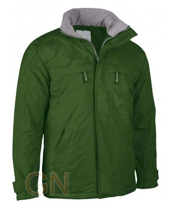 Parka impermeable acolchada con tejido Ripstop color verde botella