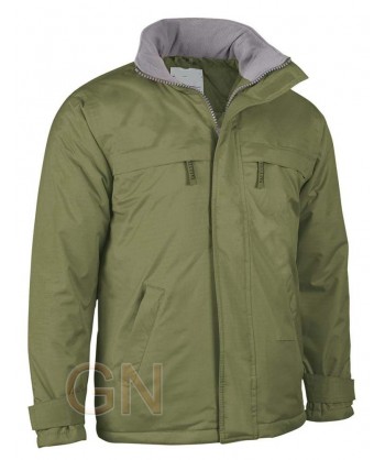 Parka impermeable acolchada con tejido Ripstop color verde militar