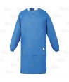 Delantal con mangas impermeable para industria alimentaria color azul