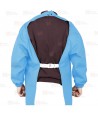 Delantal con mangas impermeable para industria alimentaria color azul