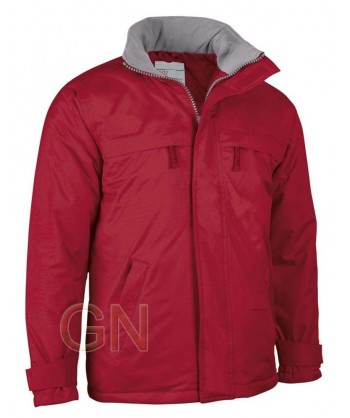 Parka impermeable acolchada con tejido Ripstop color rojo