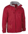 Parka impermeable acolchada con tejido Ripstop color rojo
