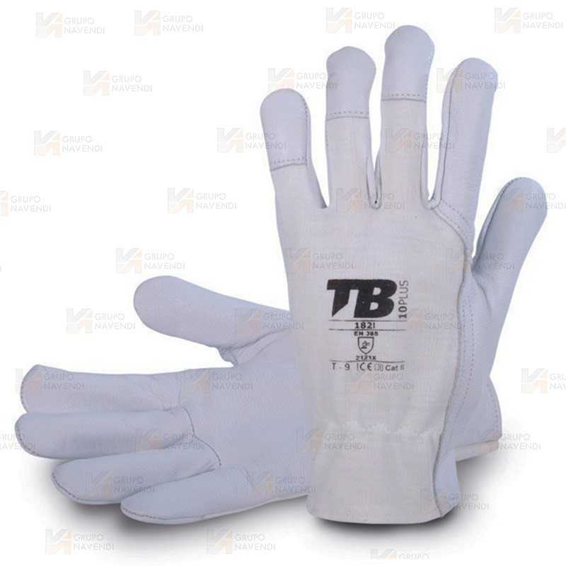 Guantes de piel flor de cabra tipo conductor con dorso fresco