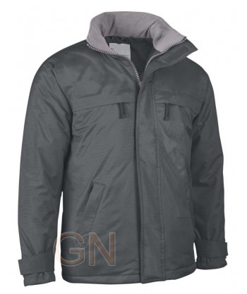 Parka impermeable acolchada con tejido Ripstop color gris