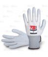 Guantes finos de nailon blanco y nitrilo blanco