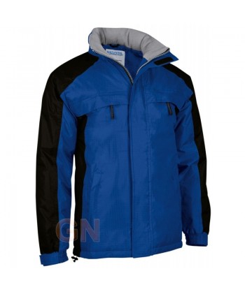 Parka económica bicolor con tejido antidesgarros Ripstop color royal/negro