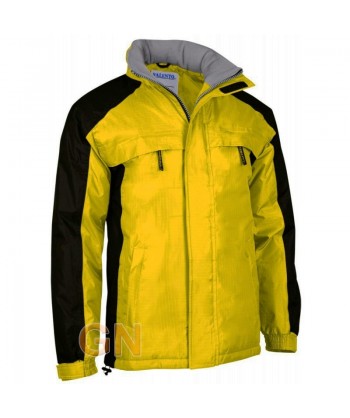 Parka económica bicolor con tejido antidesgarros Ripstop color amarillo/negro