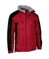 Parka económica bicolor con tejido antidesgarros Ripstop color rojo/negro