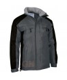 Parka económica bicolor con tejido antidesgarros Ripstop color gris/negro