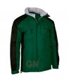 Parka económica bicolor con tejido antidesgarros Ripstop color verde botella/negro