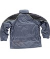 Parka acolchada, combinada con vivos de alta visibilidad gris oscuro/negro