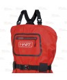 Vadeador de neopreno de color rojo para pesca deportiva