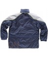 Parka acolchada, combinada con vivos de alta visibilidad marino/ gris