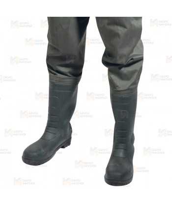 Vadeador en tejido nylon/PVC laminado y botas con suelas de tacos