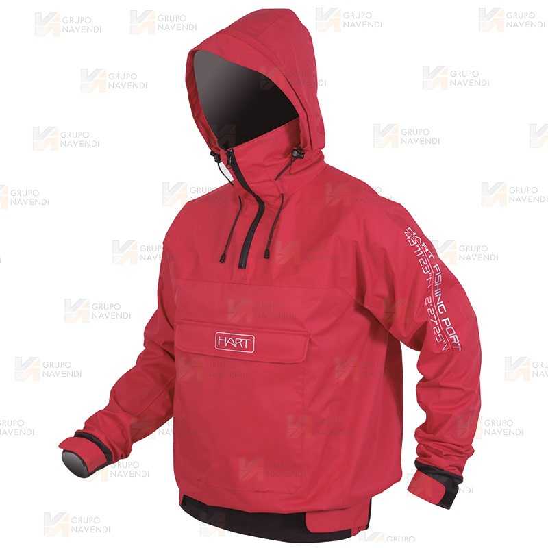 Parka deportiva smock ligera con capucha de color rojo