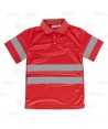 Polo Alta visibilidad color rojo flúor clase 2 de manga corta