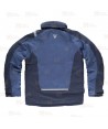 Parka bicolor acolchada y con capucha color marino y azul azafata
