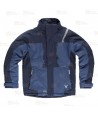 Parka bicolor acolchada y con capucha color marino y azul azafata